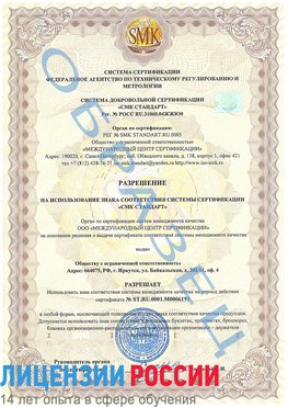 Образец разрешение Оленегорск Сертификат ISO 50001